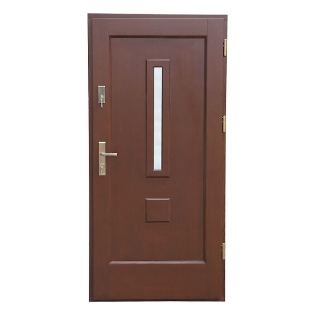 Drzwi zewnętrzne drewniane Bary 90 prawe orzech