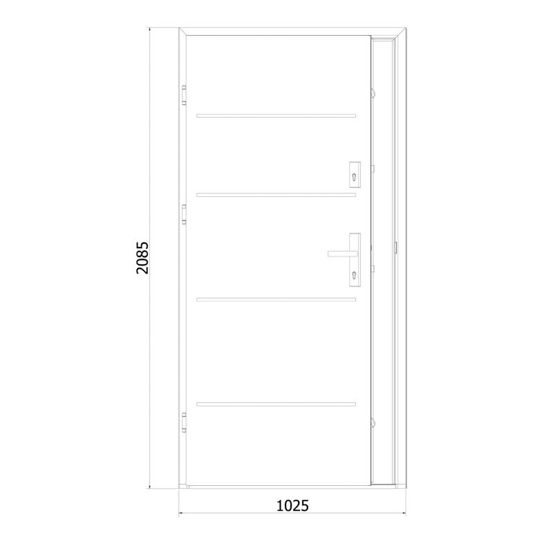 Drzwi zewnętrzne Fortia Madryn 208,5 x 102,5 cm prawe antracyt