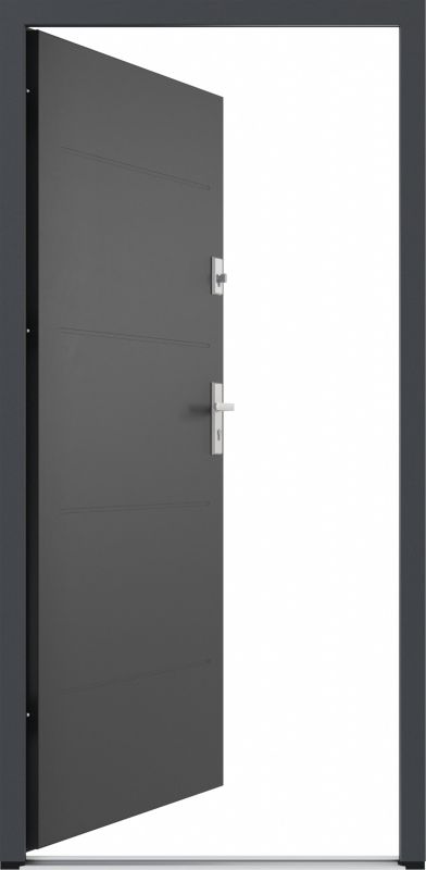 Drzwi zewnętrzne Fortia Madryn 208,5 x 102,5 cm prawe antracyt
