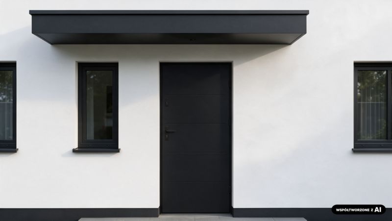 Drzwi zewnętrzne Fortia MADRYN 68 mm aluminium 90 lewe ciemny antracyt