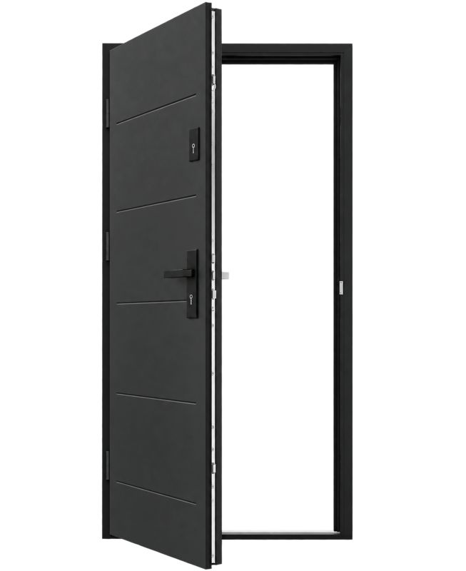 Drzwi zewnętrzne Fortia MADRYN 68 mm aluminium 90 lewe ciemny antracyt