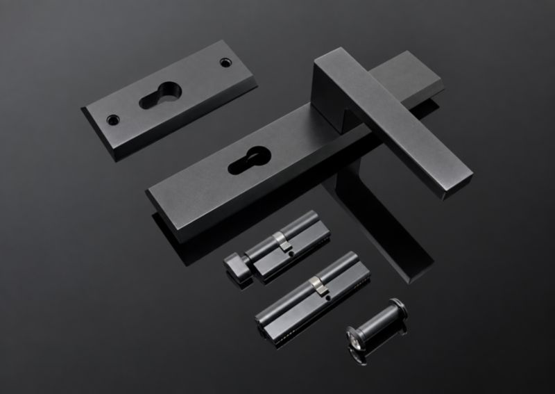 Drzwi zewnętrzne Fortia MADRYN 68 mm aluminium 90 lewe ciemny antracyt