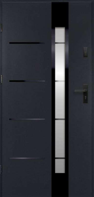 Drzwi zewnętrzne O.K.DOORS ANDRANO 68 mm aluminium 90 lewe antracyt