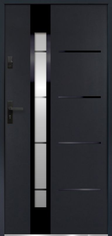 Drzwi zewnętrzne O.K.DOORS ANDRANO 68 mm aluminium 90 lewe antracyt