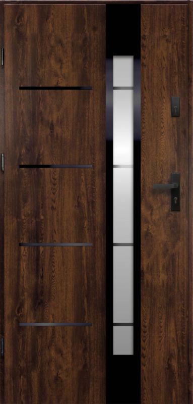 Drzwi zewnętrzne O.K.DOORS ANDRANO 68 mm aluminium 90 lewe orzech