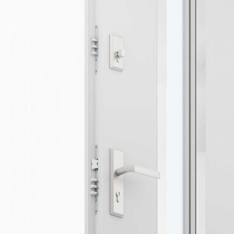 Drzwi zewnętrzne O.K. Doors Arctica 90 lewe białe z antabą/pochwytem