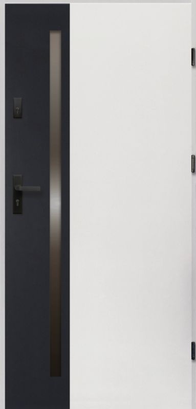 Drzwi zewnętrzne O.K. Doors Arteon black 90 prawe biały
