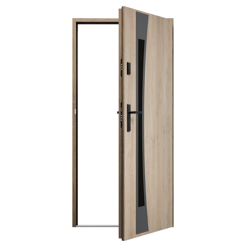 Drzwi zewnętrzne O.K.DOORS ASTERIA S68 90 lewe dąb turner