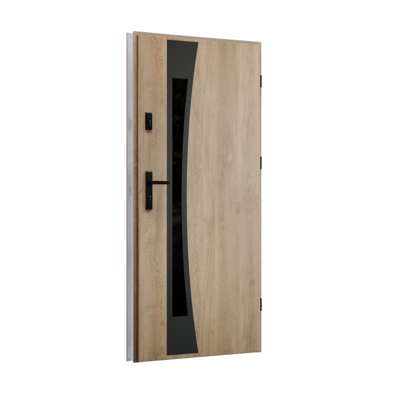 Drzwi zewnętrzne O.K.DOORS ASTERIA S68 90 prawe dąb turner
