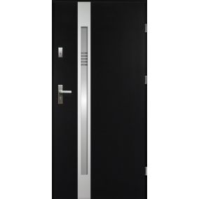 Drzwi zewnętrzne O.K. Doors Aurelia inox 90 prawe czarny antracyt