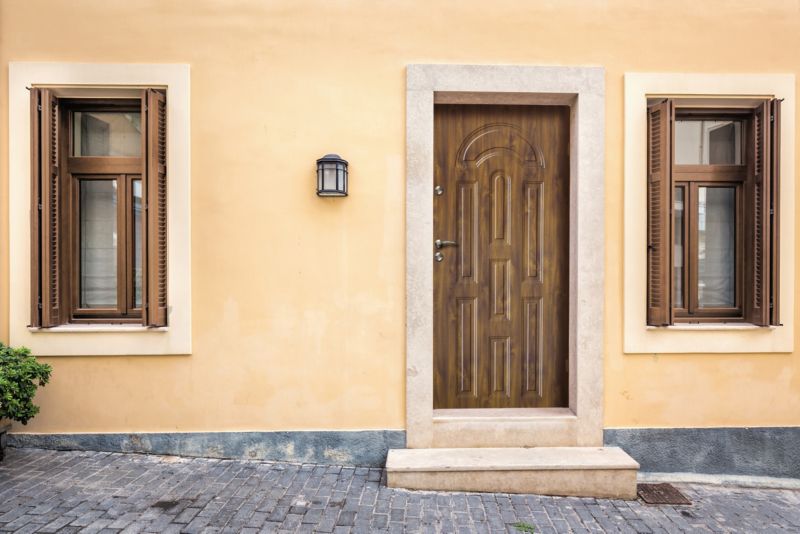 Drzwi zewnętrzne O.K. Doors Azzuro 90 prawe złoty dąb