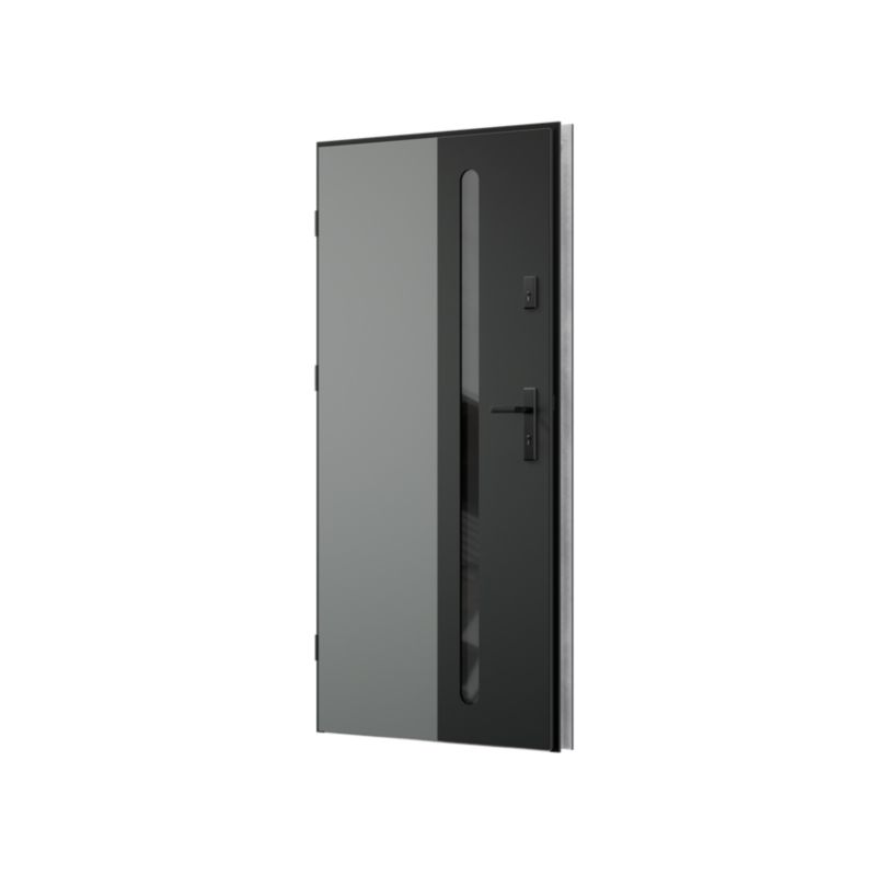 Drzwi zewnętrzne O.K.DOORS FLORES S68 90 lewe antracyt