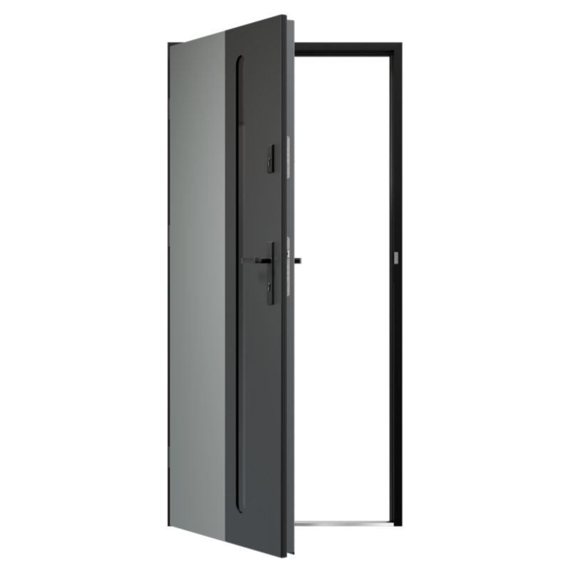 Drzwi zewnętrzne O.K.DOORS FLORES S68 90 lewe antracyt
