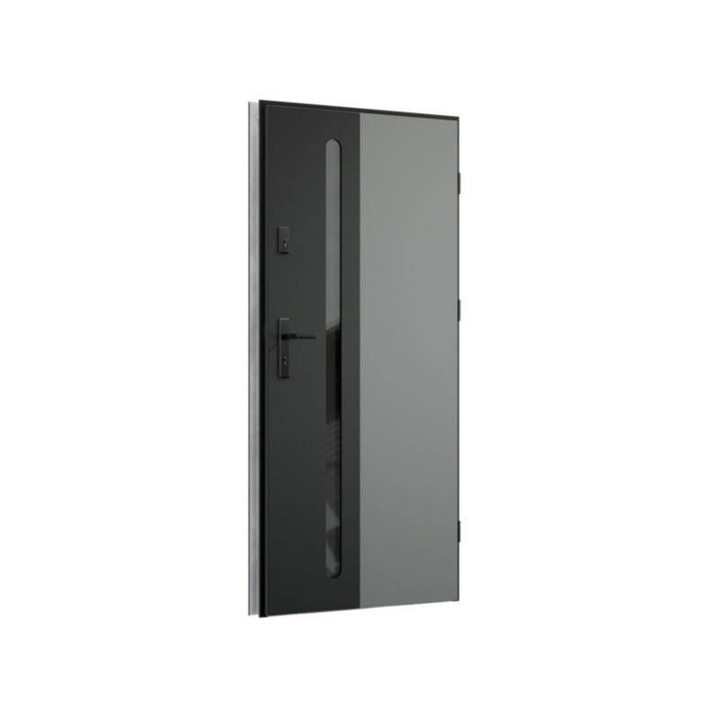 Drzwi zewnętrzne O.K.DOORS FLORES S68 90 prawe antracyt