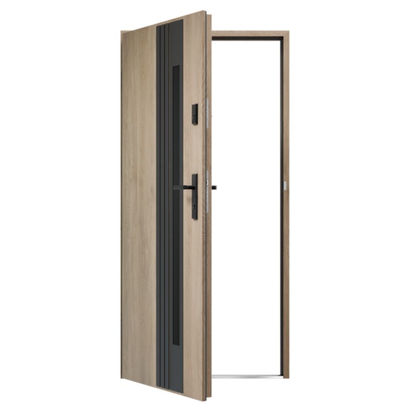 Drzwi zewnętrzne O.K.DOORS SAMAR S68 90 lewe dąb turner