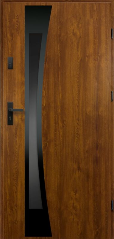 Drzwi zewnętrzne O.K.DOORS TEJA S68 90 prawe złoty dąb