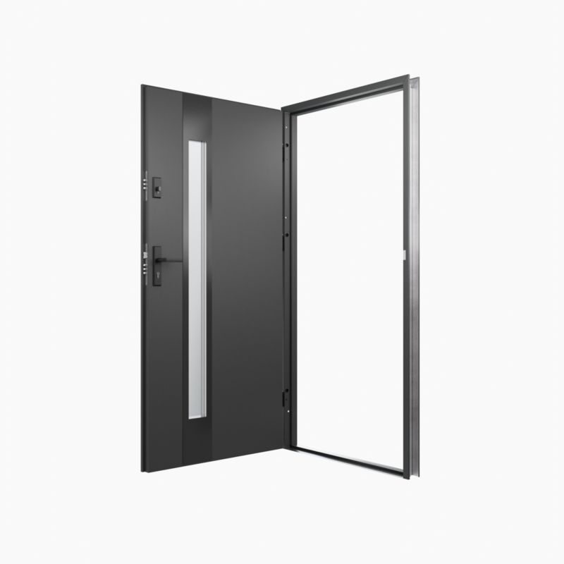 Drzwi zewnętrzne O.K. Doors Temida Black P55 80 lewe antracyt