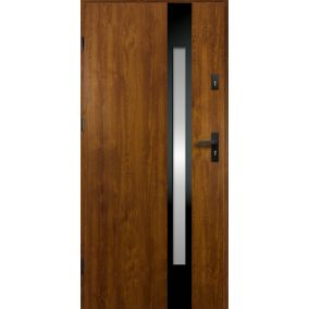 Drzwi zewnętrzne O.K. Doors Temida Black P55 80 lewe złoty dąb