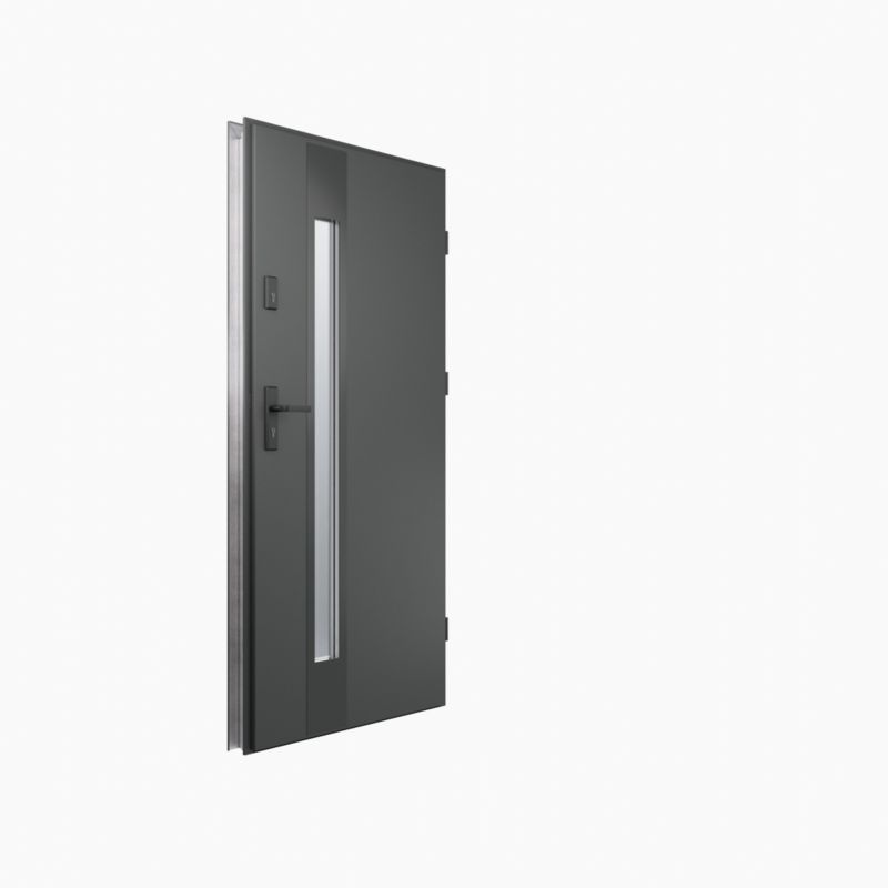 Drzwi zewnętrzne O.K. Doors Temida Black P55 80 prawe antracyt
