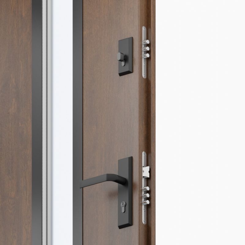 Drzwi zewnętrzne O.K. Doors Temida Black P55 80 prawe ciemny orzech
