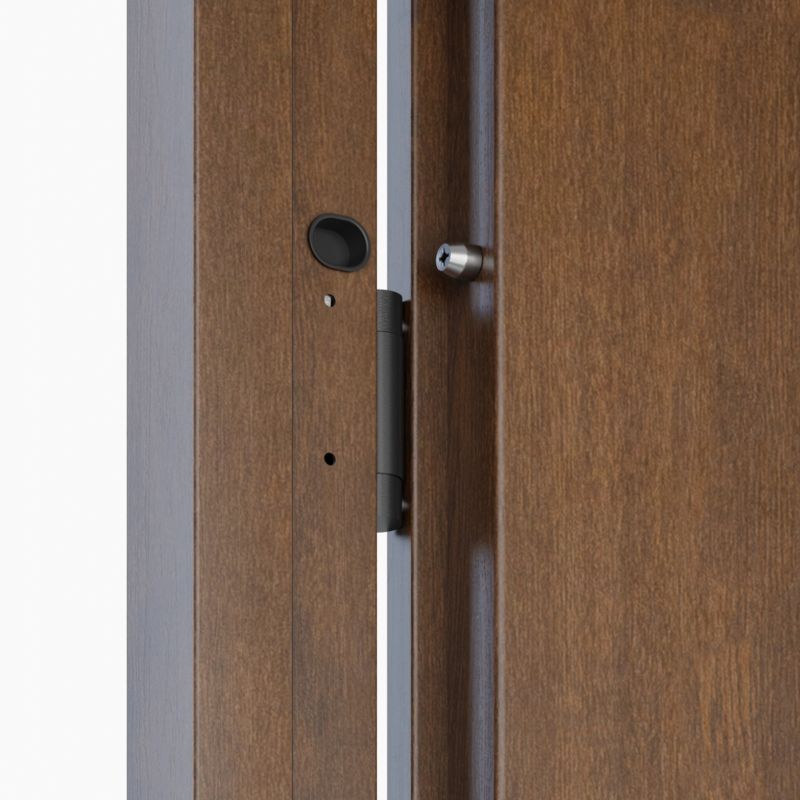 Drzwi zewnętrzne O.K. Doors Temida Black P55 80 prawe ciemny orzech