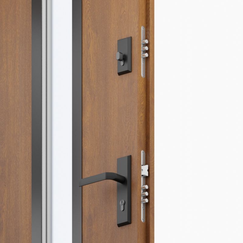 Drzwi zewnętrzne O.K. Doors Temida Black P55 80 prawe złoty dąb