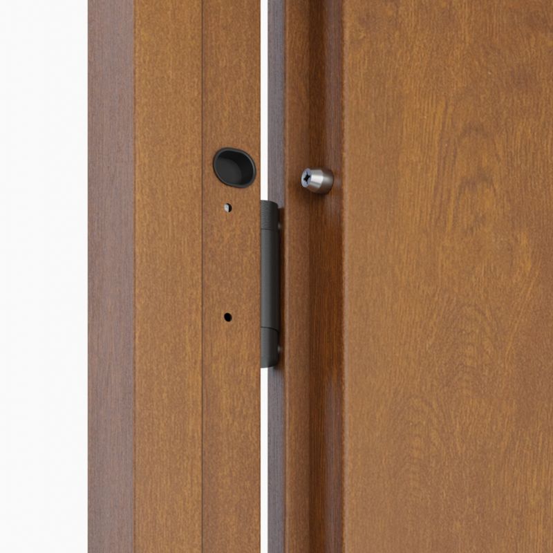 Drzwi zewnętrzne O.K. Doors Temida Black P55 80 prawe złoty dąb