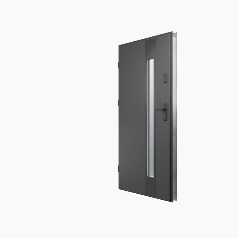 Drzwi zewnętrzne O.K. Doors Temida Black P55 90 lewe antracyt
