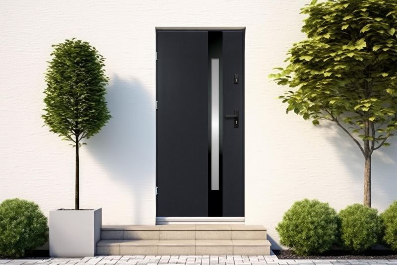 Drzwi zewnętrzne O.K. Doors Temida Black P55 90 lewe antracyt