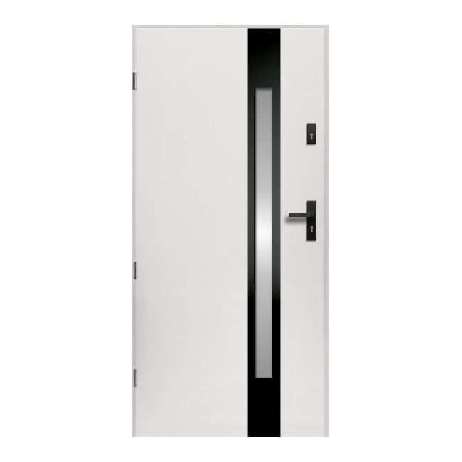 Drzwi zewnętrzne O.K. Doors Temida Black P55 90 lewe białe