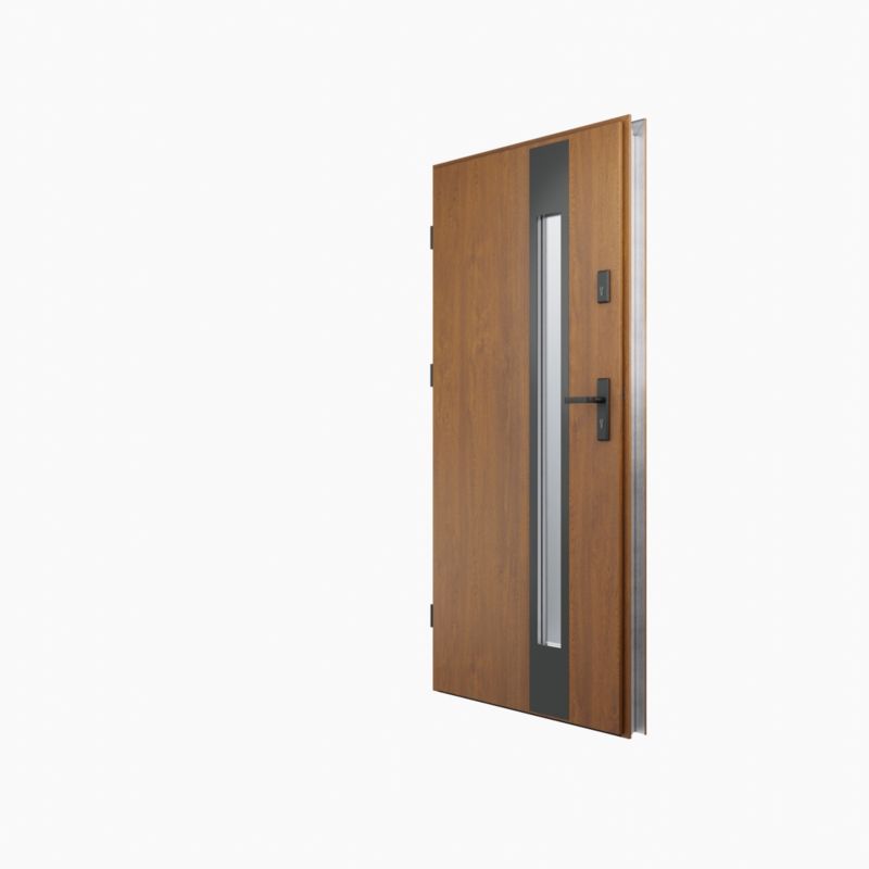 Drzwi zewnętrzne O.K. Doors Temida Black P55 90 lewe złoty dąb
