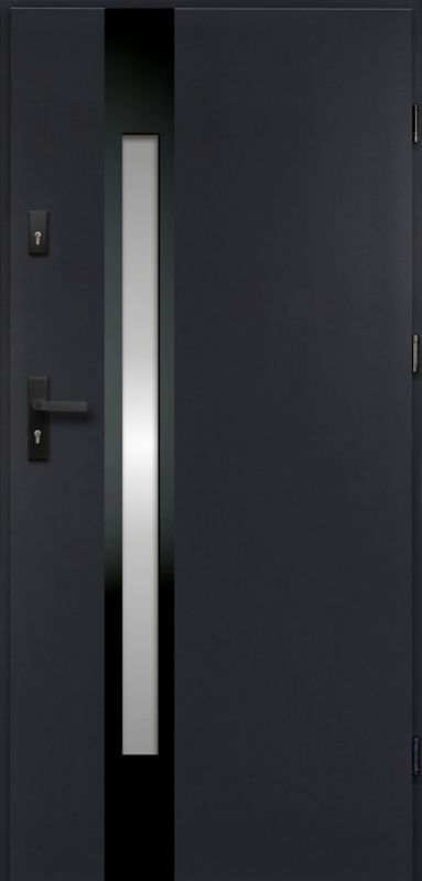 Drzwi zewnętrzne O.K. Doors Temida Black P55 90 prawe antracyt