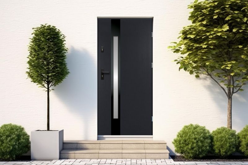 Drzwi zewnętrzne O.K. Doors Temida Black P55 90 prawe antracyt