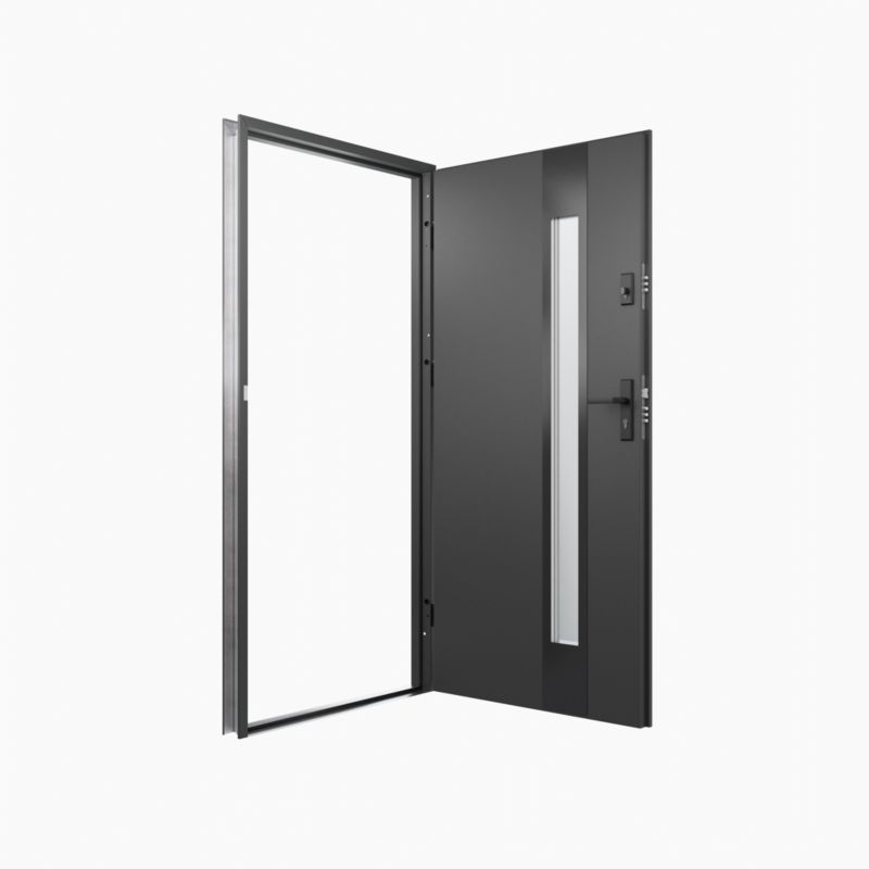 Drzwi zewnętrzne O.K. Doors Temida Black P55 90 prawe antracyt