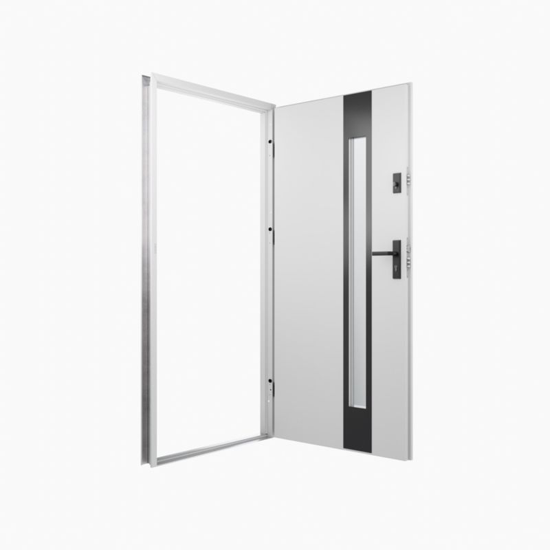 Drzwi zewnętrzne O.K. Doors Temida Black P55 90 prawe białe