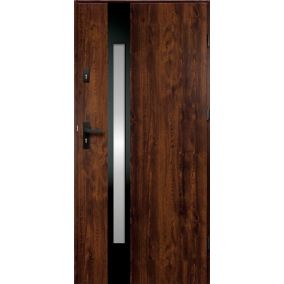 Drzwi zewnętrzne O.K. Doors Temida Black P55 90 prawe ciemny orzech