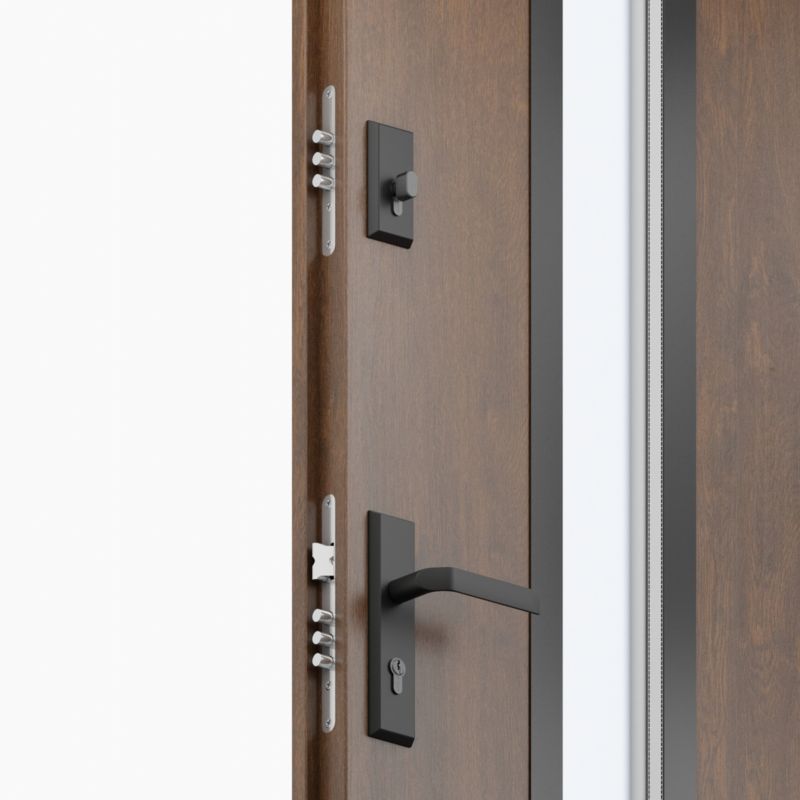 Drzwi zewnętrzne O.K.DOORS TEMIDA P55 80 lewe orzech