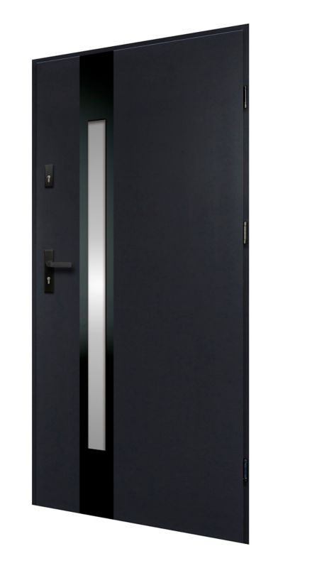 Drzwi zewnętrzne O.K.DOORS TEMIDA P55 90 prawe antracyt