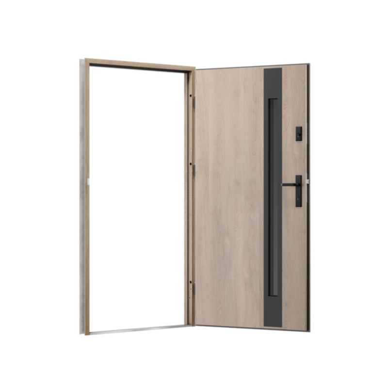 Drzwi zewnętrzne O.K.DOORS TEMIDA S68 90 prawe dąb turner