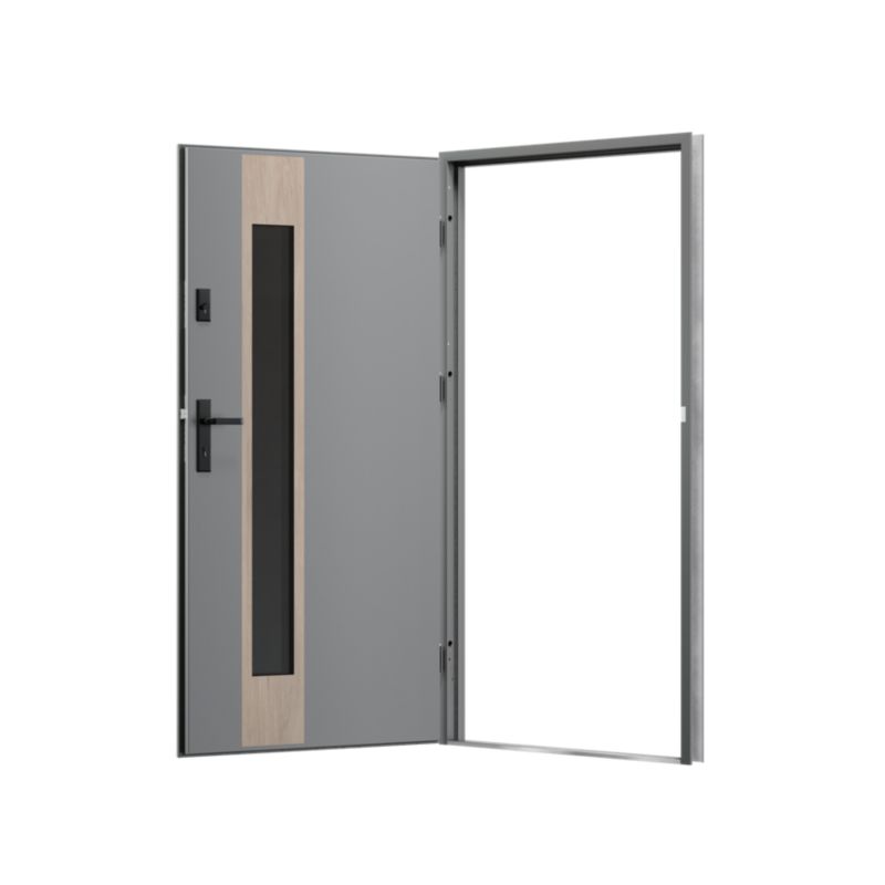 Drzwi zewnętrzne O.K.DOORS TINOS S68 90 lewe antracyt