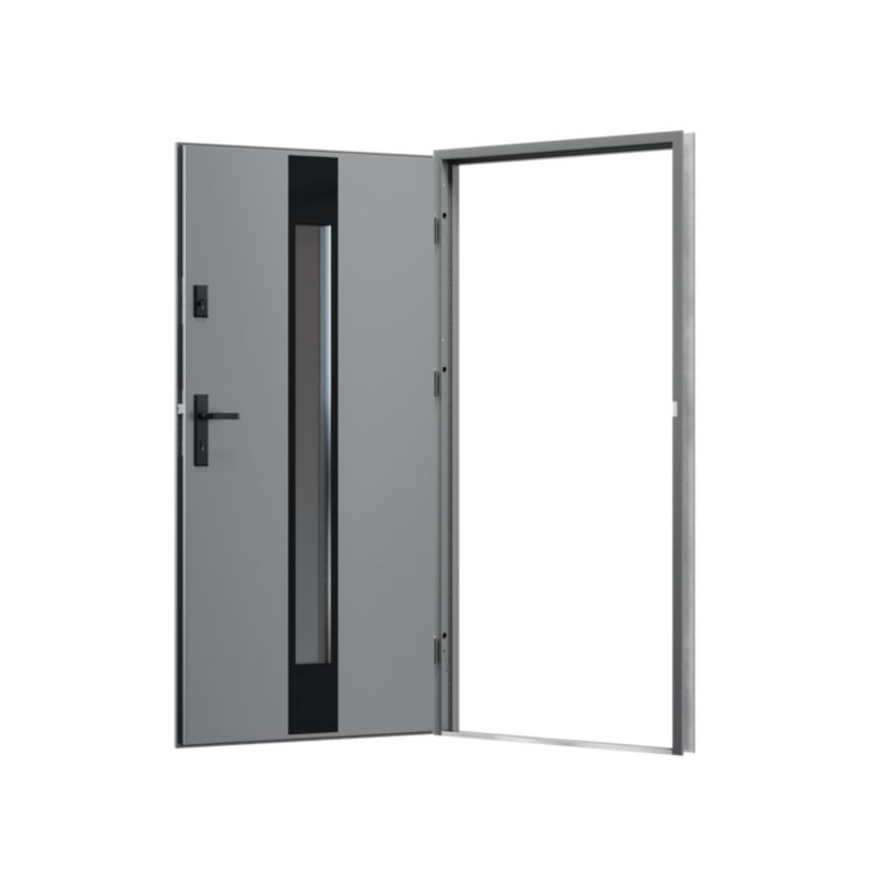 Drzwi zewnętrzne O.K.DOORS WIS S68 90 lewe antracyt