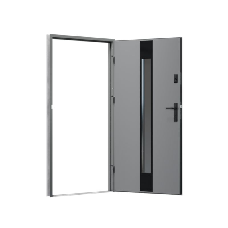 Drzwi zewnętrzne O.K.DOORS WIS S68 90 prawe antracyt