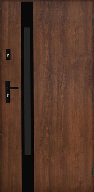 Drzwi zewnętrzne Pantor Etna Black 90 prawe orzech