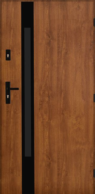 Drzwi zewnętrzne Pantor Etna Black 90 prawe złoty dąb