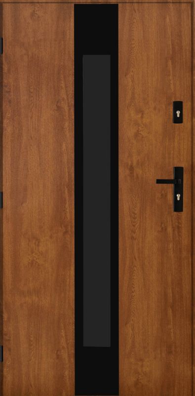 Drzwi zewnętrzne Pantor K2 90 lewe złoty dąb black