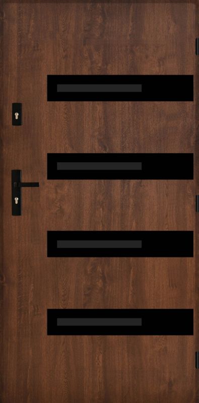 Drzwi zewnętrzne Pantor Karpaty 90 prawe orzech black
