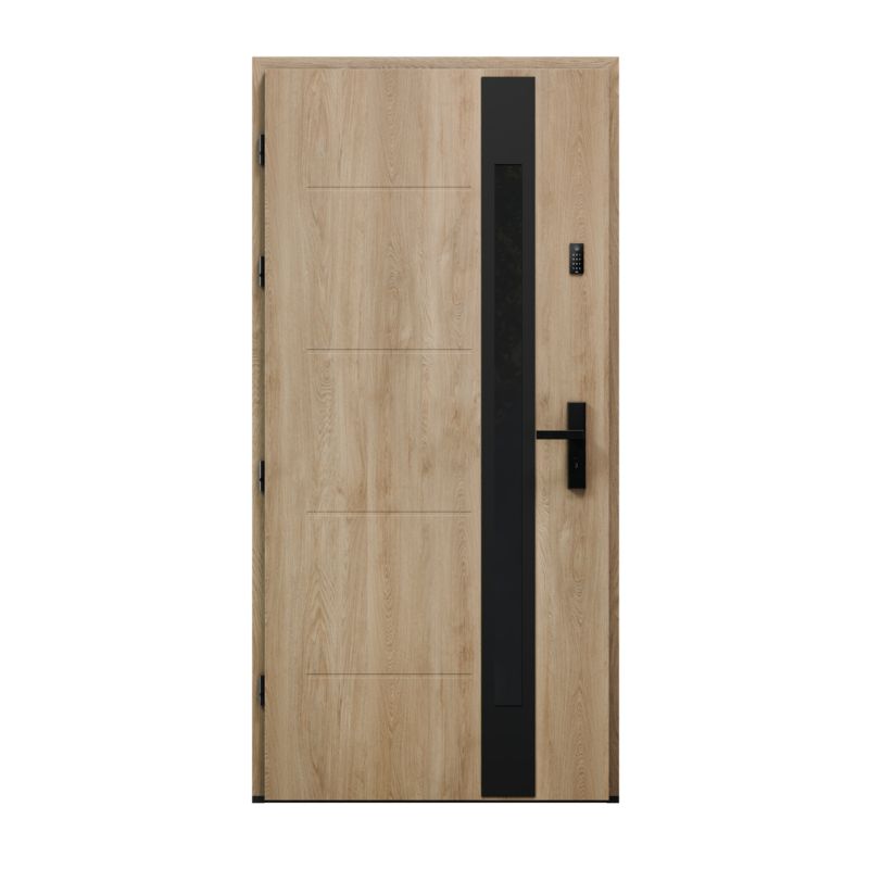 Drzwi zewnętrzne pasywne O.K.DOORS GORDO P90 90 lewe dąb turner