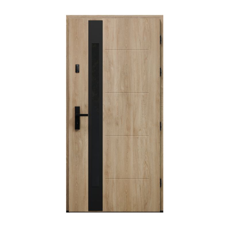 Drzwi zewnętrzne pasywne O.K.DOORS GORDO P90 90 prawe dąb turner