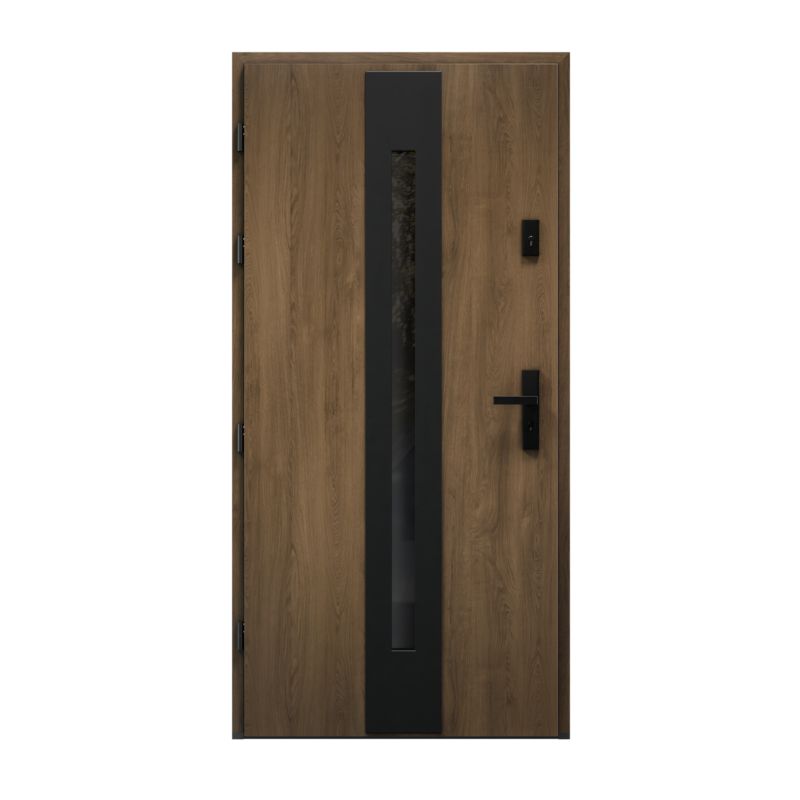 Drzwi zewnętrzne pasywne O.K.DOORS HOLM P90 90 lewe toffee