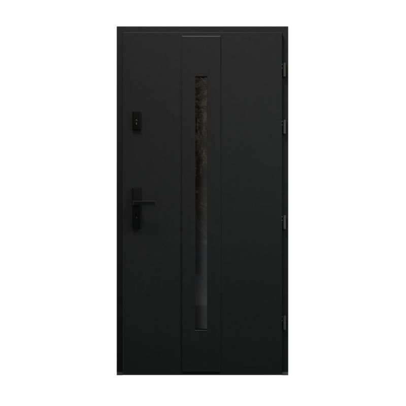 Drzwi zewnętrzne pasywne O.K.DOORS HOLM P90 90 prawe ciemny antracyt